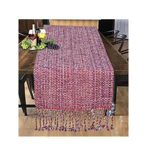 Farmhouse Patriotic Table Runner 100% Cotton 14" x 72" Red/White/Blue. NEW